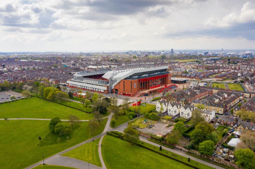 Anfield Stadium based in the Liverpool city of England.