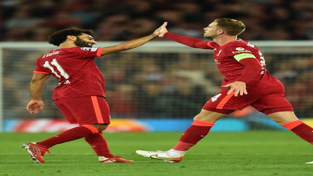 Liverpool's second half scorers Mohamed Salah and Jorden Henderson.