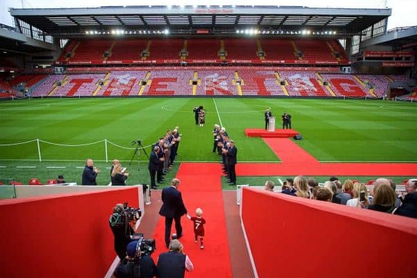 Kenny Dalglish Stand inside the Anfield Stadium.