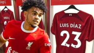 Luis Diaz new Liverpool jersey