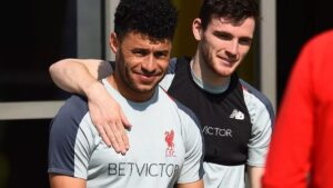 Alex Oxlade-Chamberlain and Andy Robertson