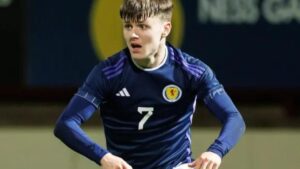 Liverpool youngster Ben Doak for U21 Scotland